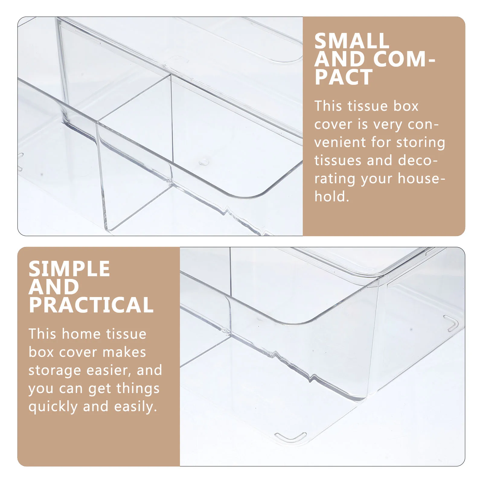

Transparent Storage Box Tissue Holder Home Office Car Hotel Simple Cover Case Dispenser Napkin Container Large Size