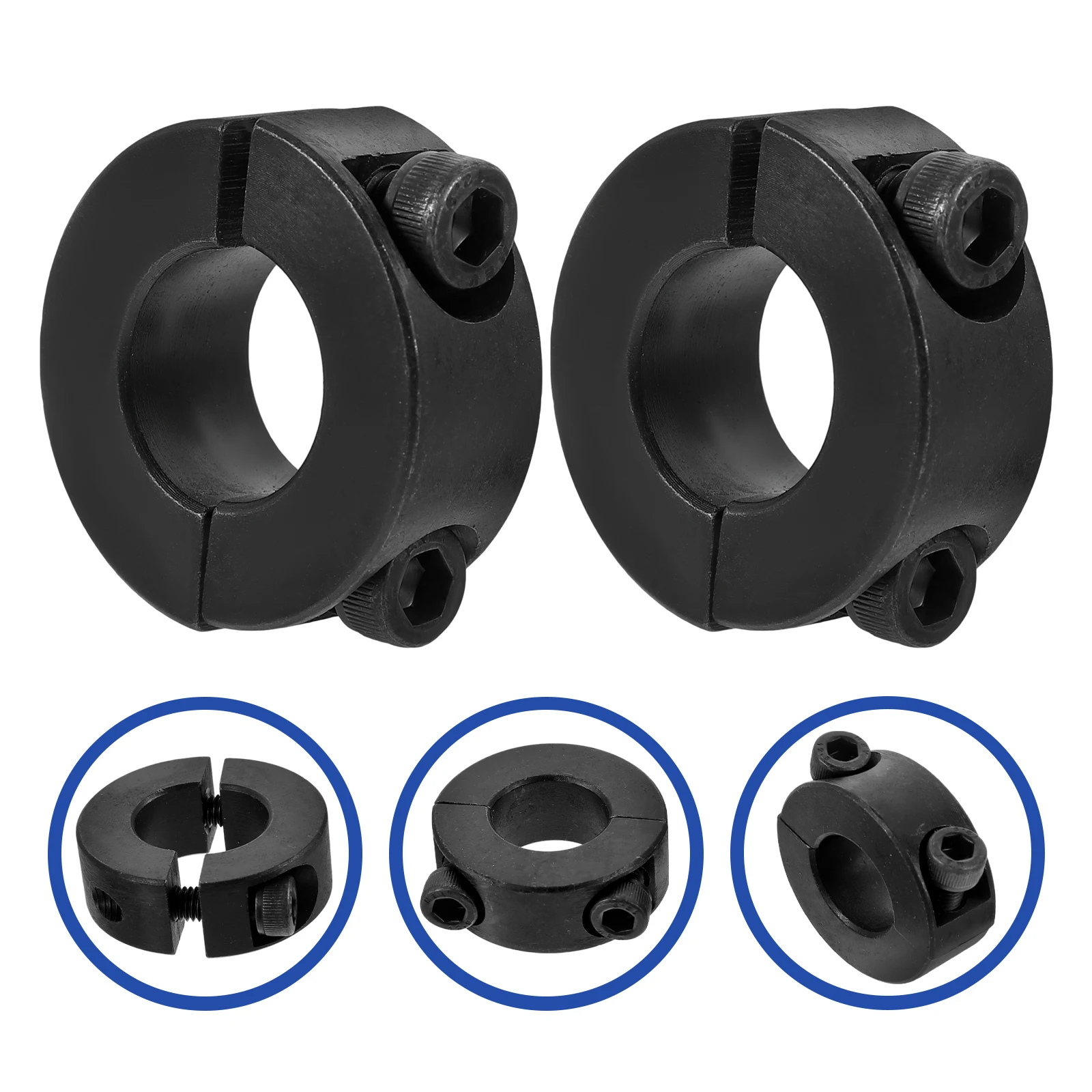 

2pcs Steel Shaft Collar Split Clamping Carbon Steel Locking Ring For Automotive Rc Axle Retaining Collars Bushing