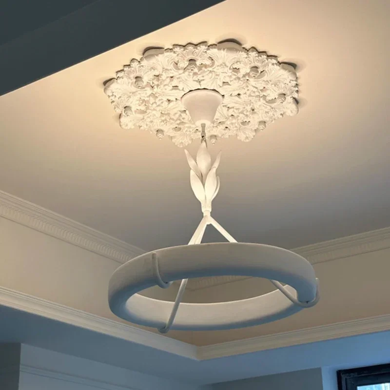 

Athena French Light Luxury Plaster Living Room Chandelier Modern Minimalist Designer Creative Retro Restaurant Lamp Chandeliers