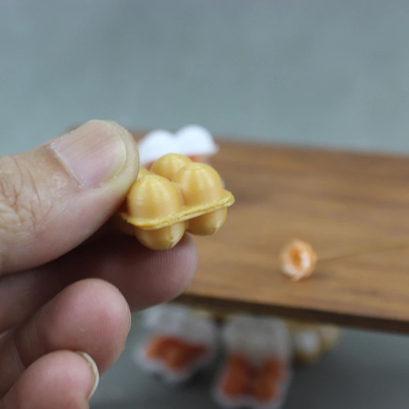 1set Dollhouse Kitchen Food Decoration Toy Life Scene Accessories New Miniature Egg Tray Egg Box 1:12 Dollhouse Simulation Eggs view 4