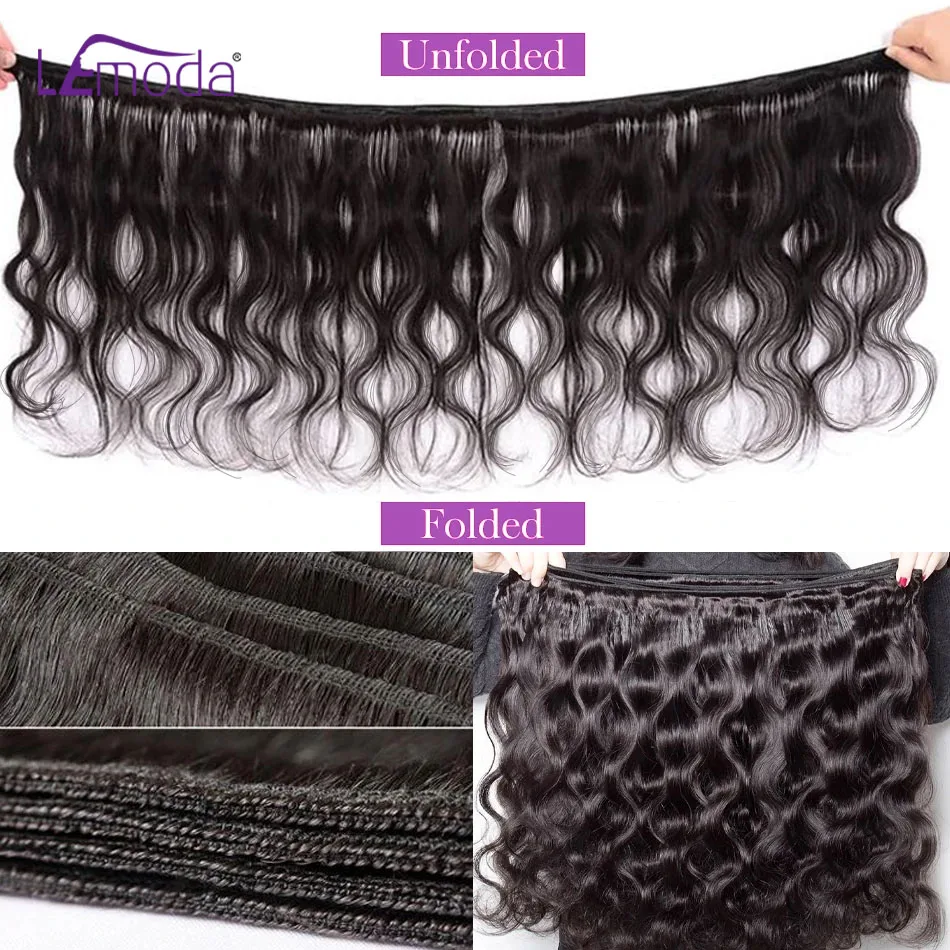 Lemoda Body Wave 15A Bundles Human Hair 30 32 Inches Unprocessed Raw Human Hair Extensions 1/2/3/4 Pcs Natural Black Virgin Hair