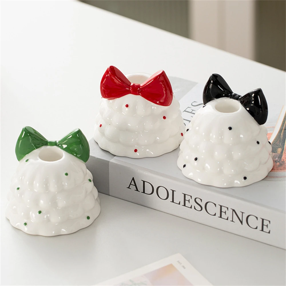 

Креативный милый подсвечник, украшение для дома, рождественская елка, бант, юбка для торта, подсвечник, атмосфера, ароматерапия, подсвечник, орнамент