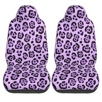 Purple Leopard Print Pattern Car Seat Covers Set of 2 Front Bucket Seat Protector Accessories Universal Fit Most Cars Trucks
