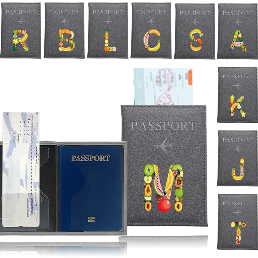 

Passport Cover Bag ID Bank Card Storage Case Travel Passport Holder Case Multiple Slots for Cards and Documents Fruit Pattern