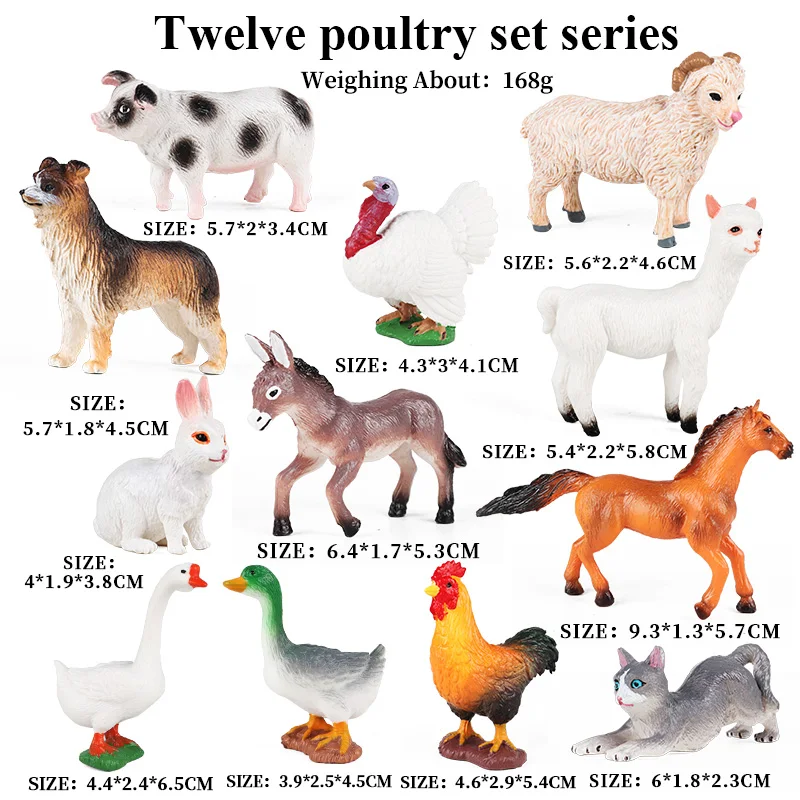 Oenux Zoo Farm Serie Bauer Kuh Henne Ente Modell Actionfiguren Geflügel Tiere Set Figur Miniatur pädagogisches Kinderspielzeug – Detail 4