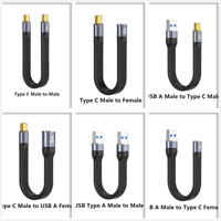 USB-C Data Line Ultra Short Flexible USB A To Type C Cable 3.1 Gen 2 10Gbps Sync Data Cable 5A Quick Charge FPC Cord Wire 4K