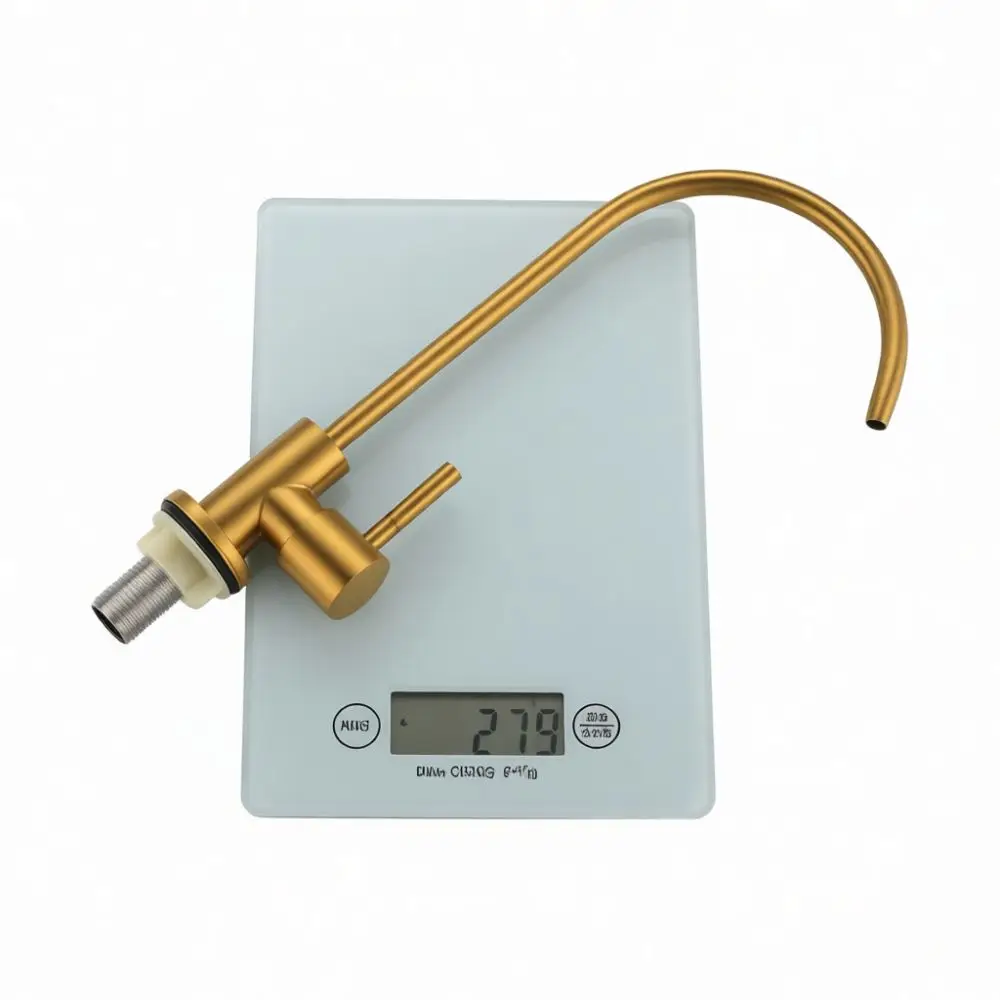 Practical Gold Kitchen Water Faucet Stainless Steel Purifier Tap Swan Neck Design Drinking System Basin Accessory