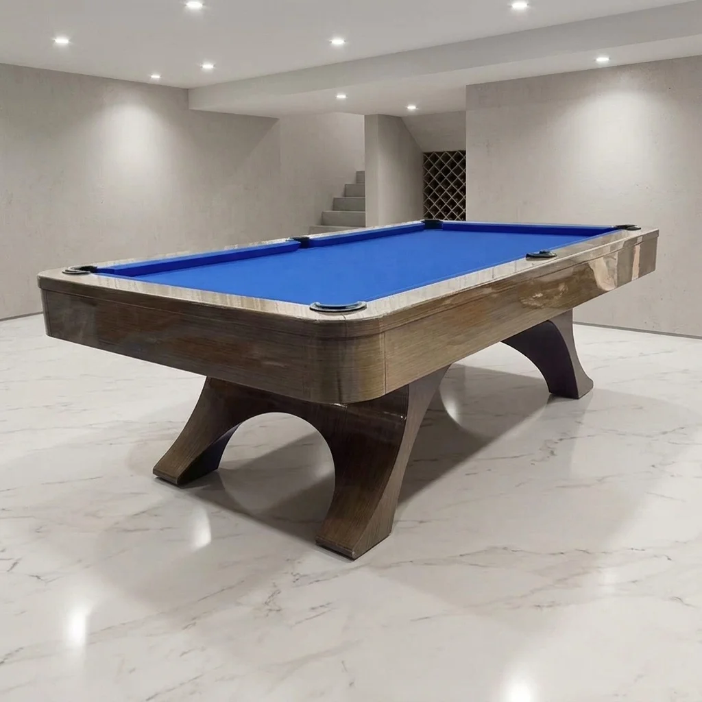 Solid Wood Luxury Pool Table 9ft Kiln-Dried Oak Frame with 3 Pieces Jiujiang Slate & K66 Cushion for Professional Use