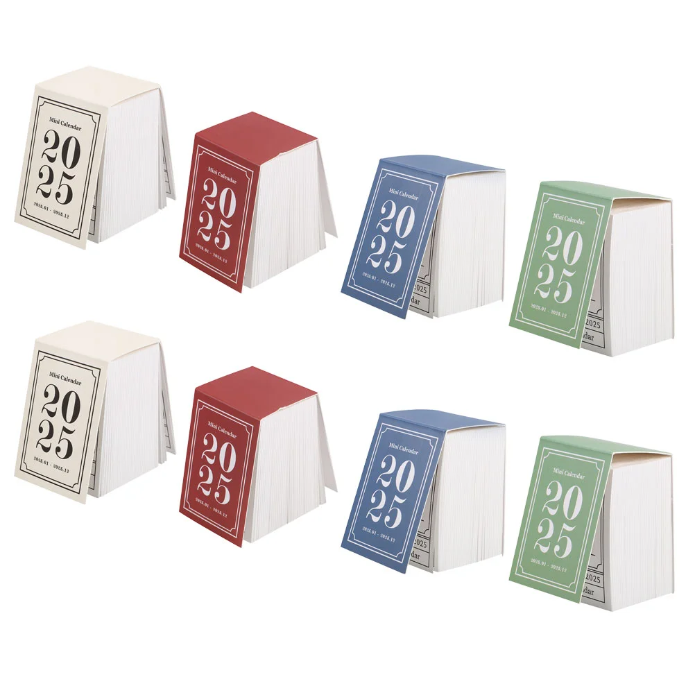 

8 Pcs Mini Tabletop Calendar Tear off Pocket Cute Desk Accessories Office Stand up