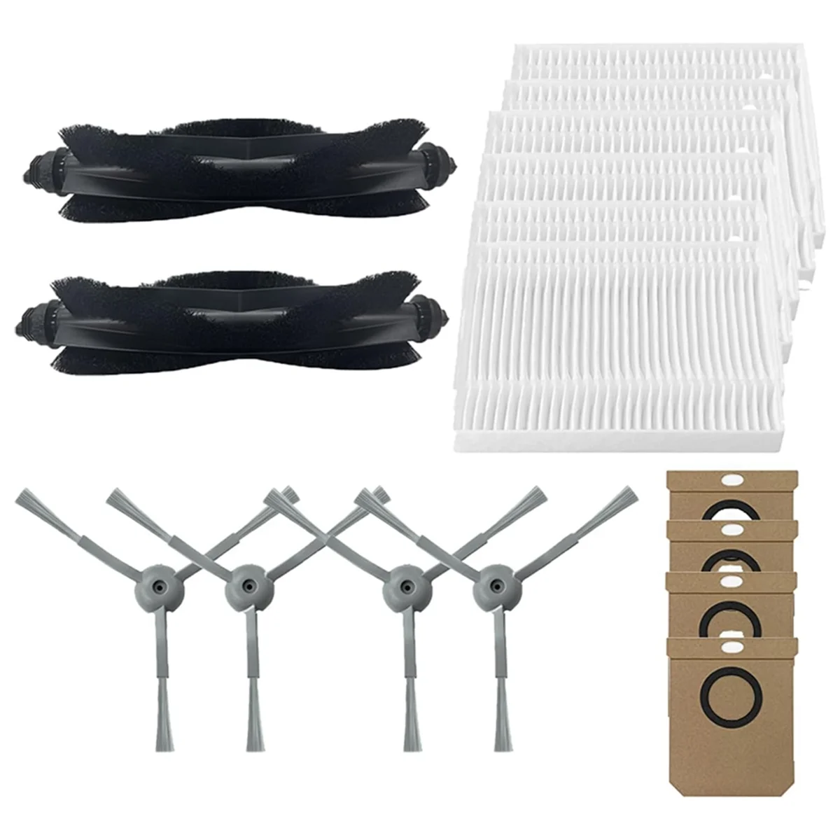 16PCS Accessories Kit for Eufy Clean L50 /L50 SES /L60 /L60 Hybrid Robot Vacuum Cleane Main Side Brush Filters Dust Bag