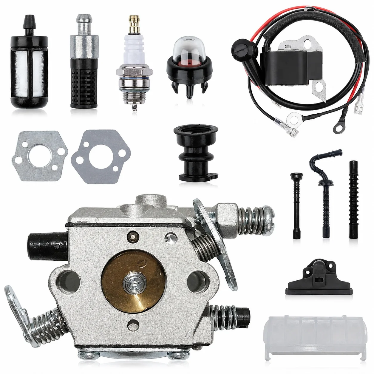 For Stihl MS210 021 Chainsaw Repair Kit WT-286 Carb Ignition Coil 0000-400-1306 Oil Fuel Filter Line Intake Gasket Spark Plug