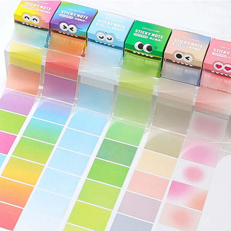 Picture 6: LANGUO 105 Sheets/roll Pull-out Sticky Notes Student Stationery Sticky Notes Transparent Color Sticky Notes DIY Handbook