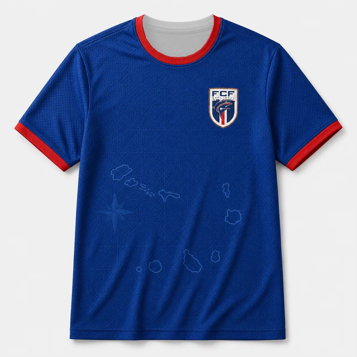 Unisex Cape Verde Soccer Jersey Adult Kids Short Sleeve Football Shirt FCF Badge Island Map Breathable Fan Cheer Stadium Top