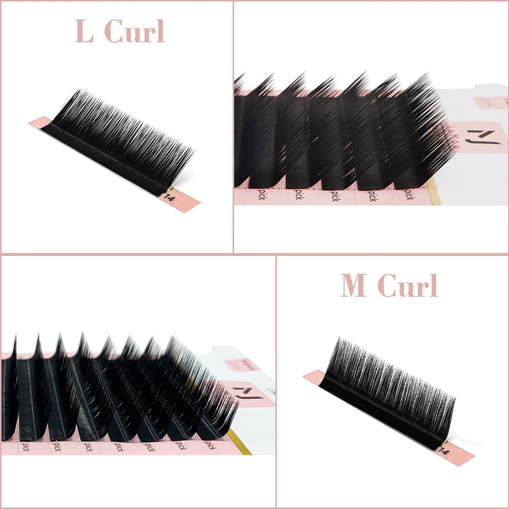 JOMAY L/M Curl 7-15mm Faux Mink Natural Individual Eyelash Extension Curl L M Soft False Lashes Supplies