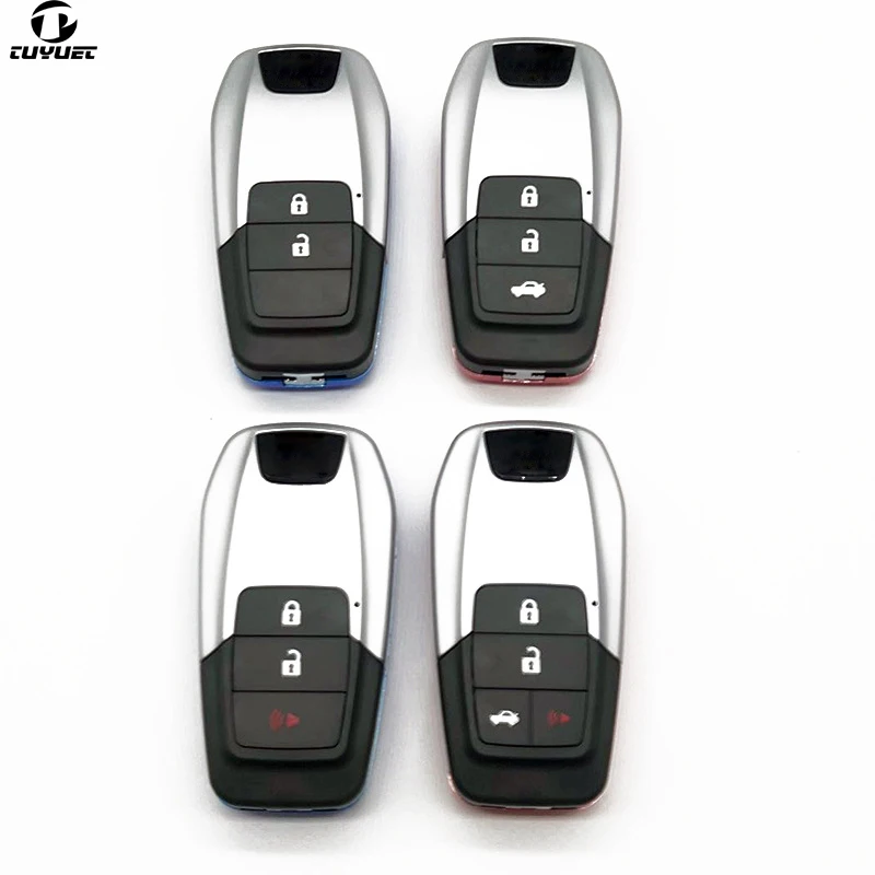 Coque de clé télécommande pliable, 2/3/4 boutons, pour Toyota Camry Corolla Yaris Wish Prado Tundra Hiace