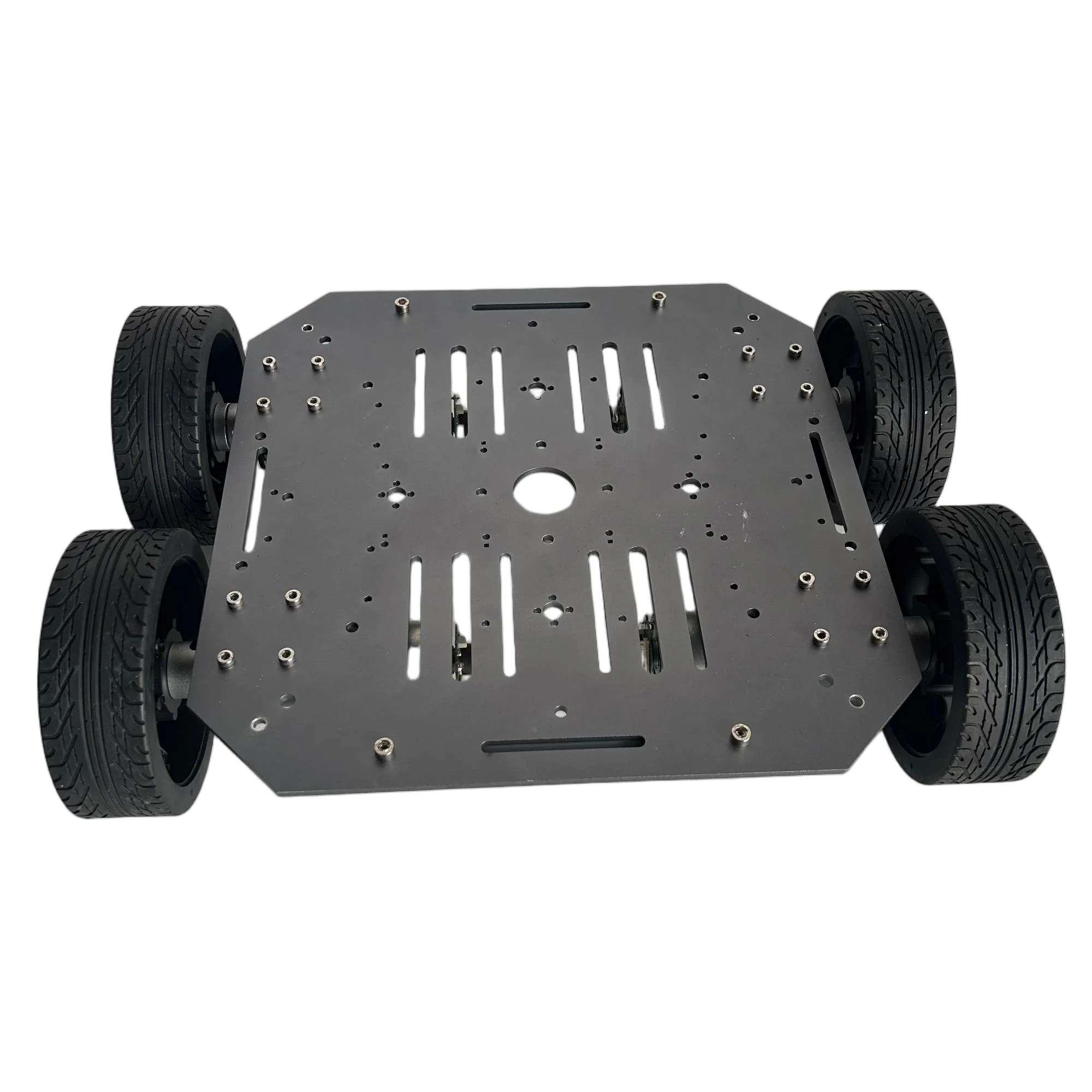 50Kg Big Load 4WD Robot Car Chassis 127mm Rudder Wheel Mobile Trolley Vehicle For Arduino Raspberry Pi Programmable Robotic Car