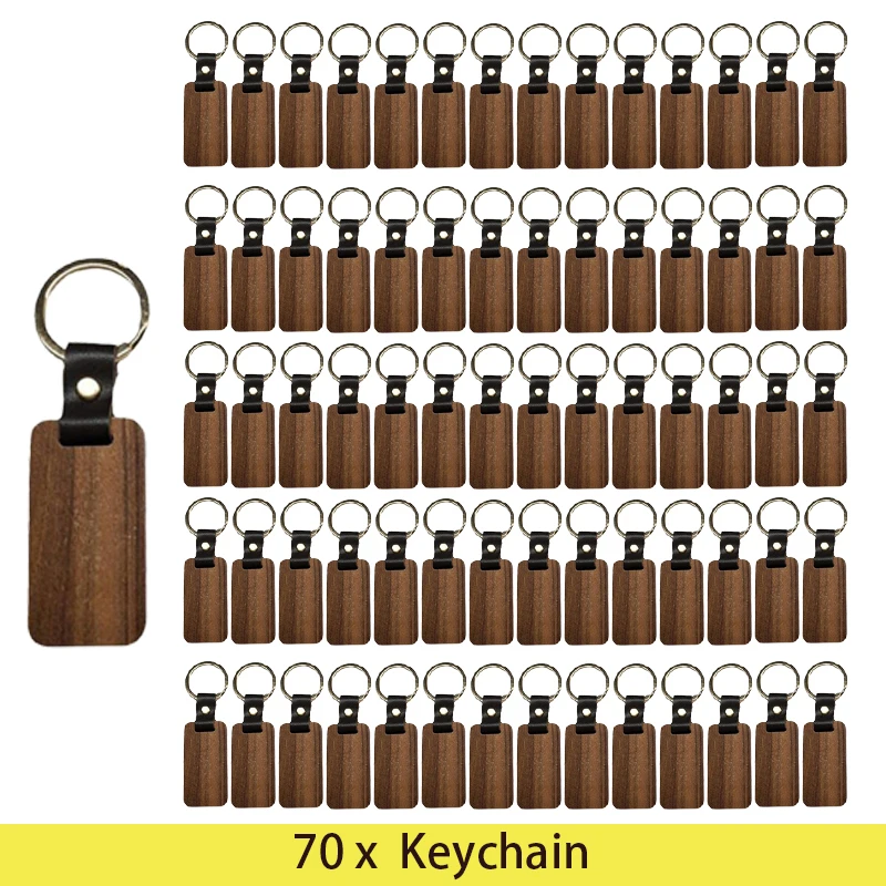 

70pcs Car Key Chain Wood Keyring Keychain DIY Key Holder for Girl Men Women Lady