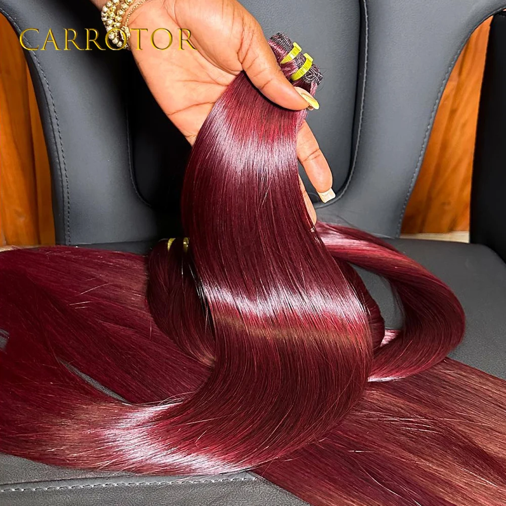 

Натуральные прямые волосы 99j бордового цвета, 100% необработанные, 3 пучка, настоящие человеческие волосы для наращивания для женщин