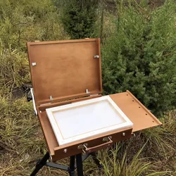 Wooden Oil Painting Box Can Be Adjusted To Carry Portable Art Outdoor Sketching Oil Painting Watercolor Student Painting Box Art