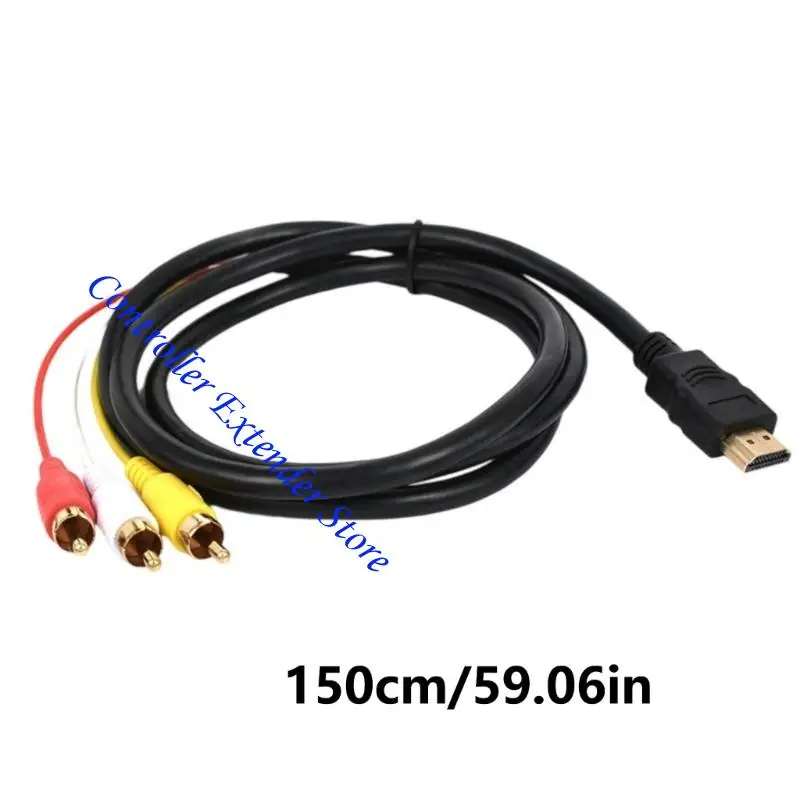 N84B 1080p HDTV متوافق مع موصلات محول الذهب 3RCA AV 150 سم/59 بوصة