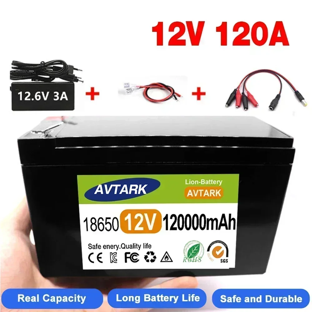 

12v 120Ah LiFePO4 Battery Li Ion 18650 Electric Vehicle Lithium Battery Pack 9V- 12V 35Ah 120Ah Built-in BMS 30A High Current