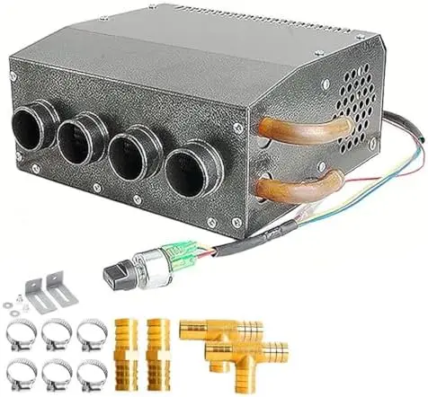 

Compact 12V Hydronic Heater – 8500 BTU, 3-Speed Fan, 80 CFM, Mountable, for Car, Truck, RV, Boat, UTV