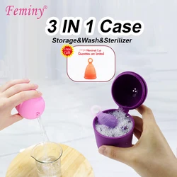 Silicone Menstrual Cup Case Cleaner Storage Box Portable Menstrual Disc Sterilizing Holder Microwave sterilization Container