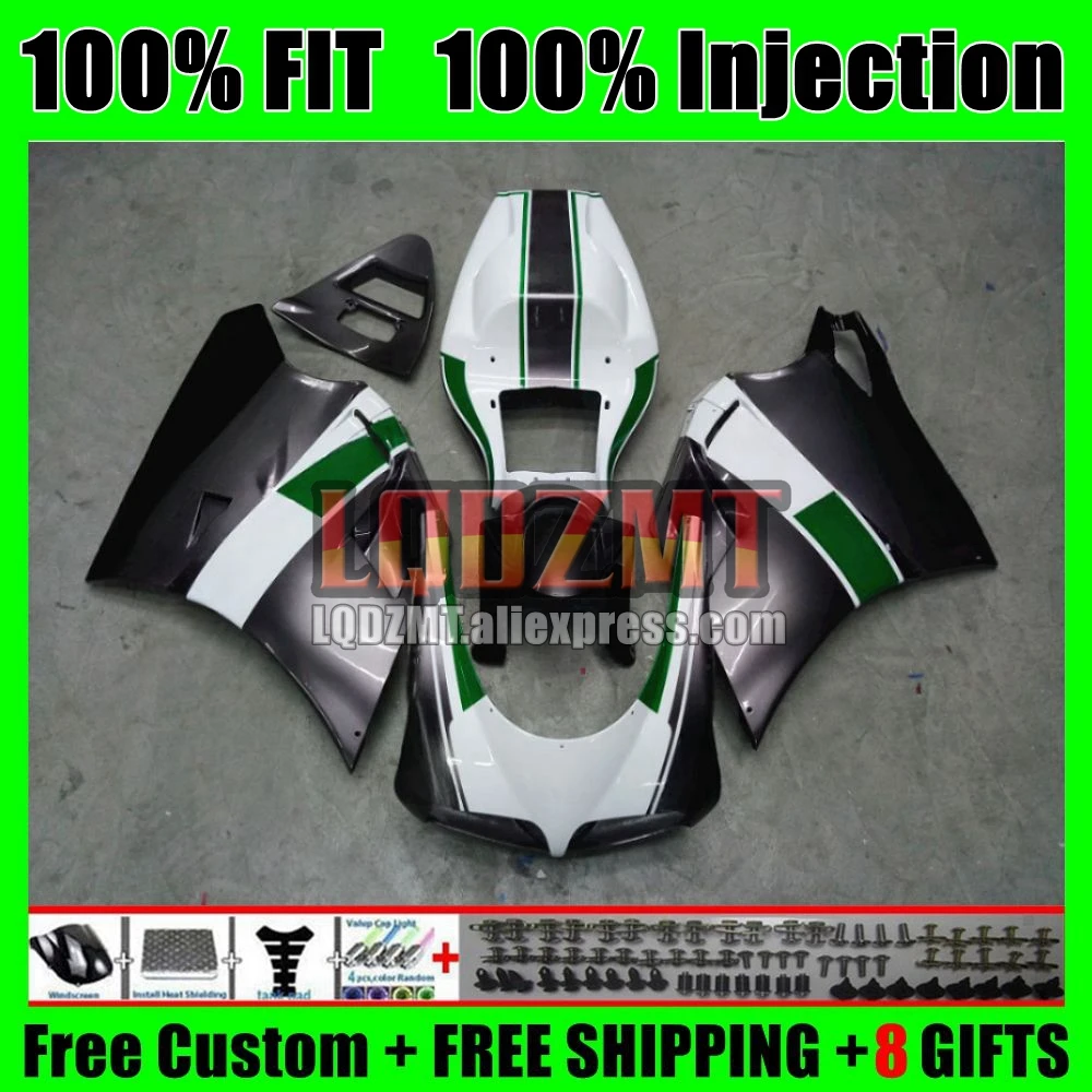 Injection For DUCATI 748 853 916 996 998 S R 94 95 96 97 98 99 00 White Grey 01 02 126No.13 916S 996S 998S 1994 2002 Fairings