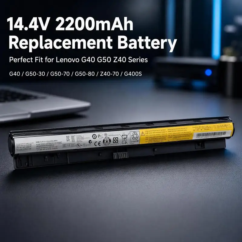 14.4V 2200mAh Replacement Notebook Battery for Lenovo G40 G50-30 G50-45 G50-70 G50-75M G50-80 Z40-70 G400S G41 G51-35