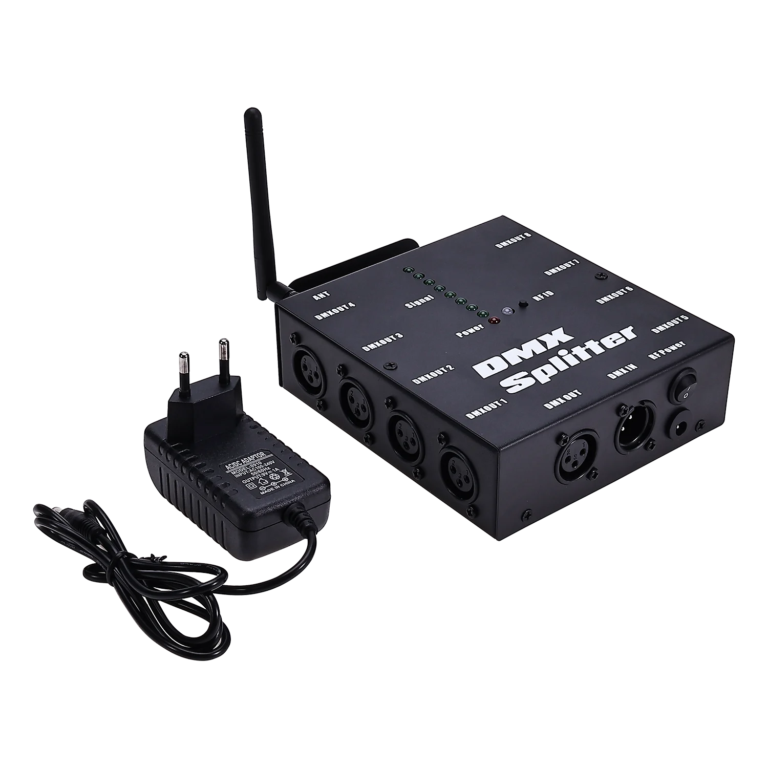 Wireless DMX Splitter with One Input 8-Way Distributor 3-Pin Xlr Separate Dmx Signal Amplifier System