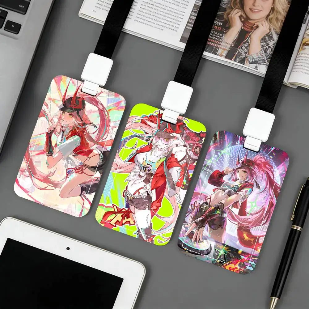 Rapa Animated Game Honkai Star Rail Black Lanyard Card Holders Student Meal Cards And Campus Ids School
