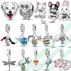 Fits Original 3mm Bracelet Necklace 925 Sterling Silver Charms Beads 925 Silver Pendant Charms Beads Women DIY Fine Jewelry