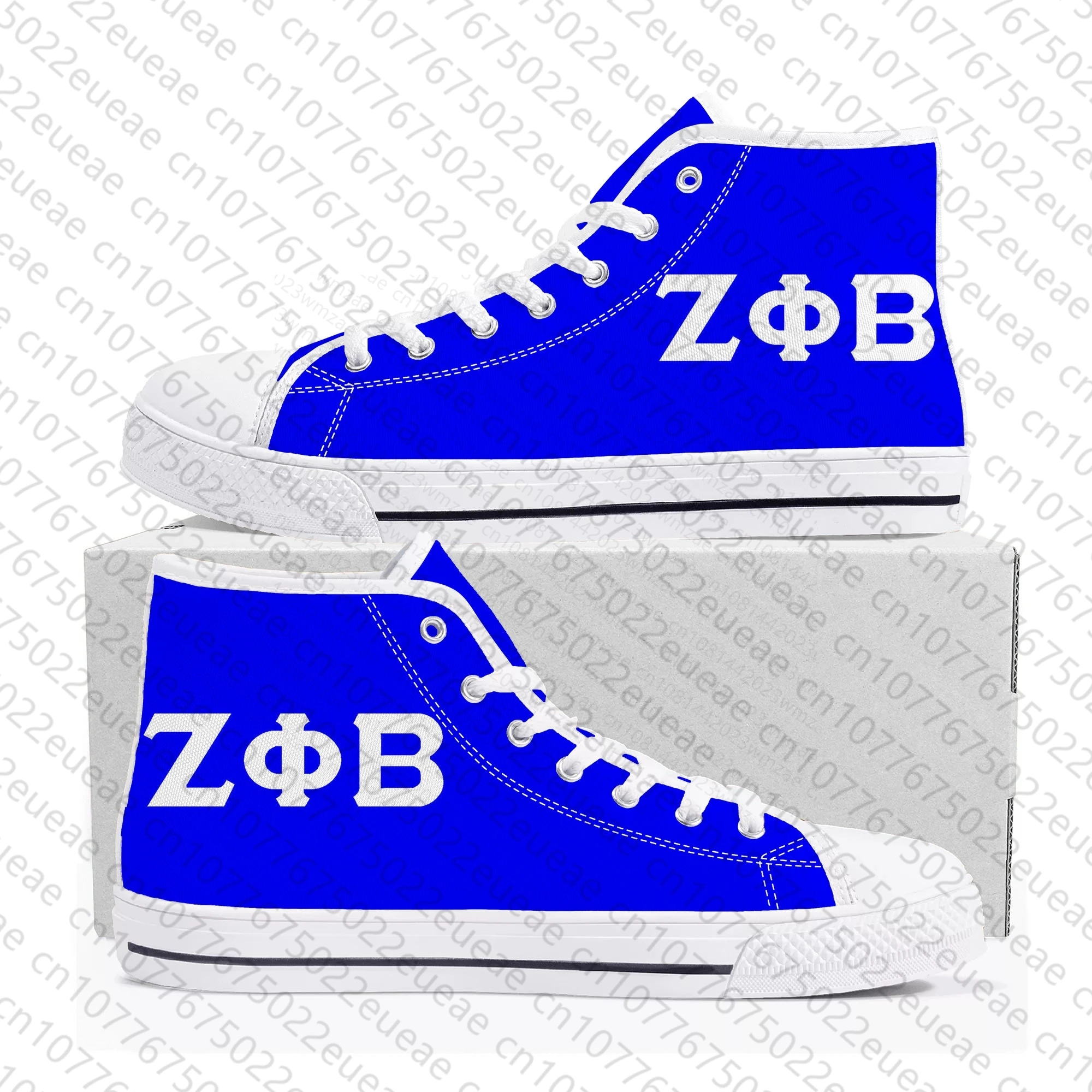 zeta Sorority ZPB 1920 High Top Sneakers phi beta Mens Womens Teenager Canvas Sneaker Casual Custom Made Shoes Customize Shoe