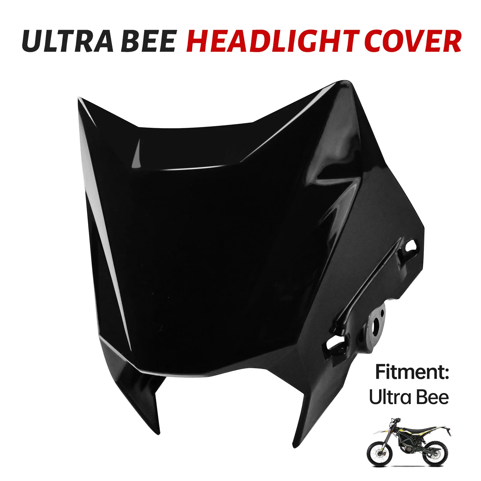 For SURRON Ultra Bee Headlight Cover Water Transfer Printing Glossy Surface E-bike Off-road for SurRon Motorcycles Accessories