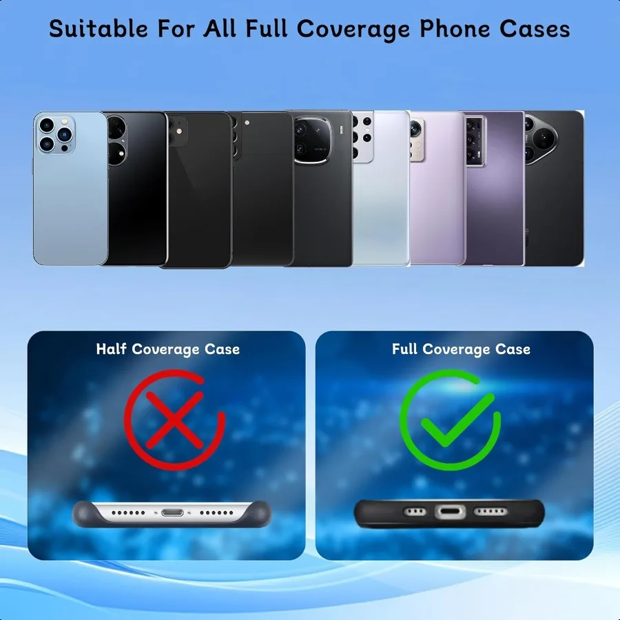 Sostituzione universale della cinghia del telefono con linguetta in metallo StickyFree per cordino del telefono da 2 pezzi per custodia completa del telefono