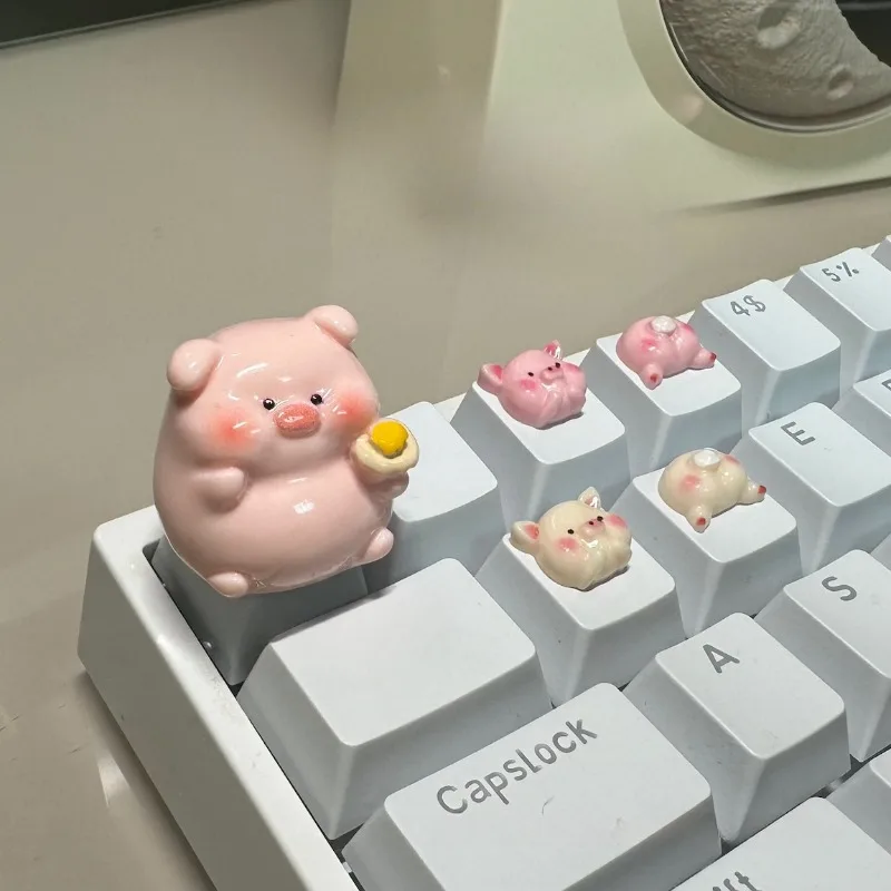 

MiFuny Cute Pig Keycap Pink Keyboard Key Cap Kawaii Artisan Keycaps for Mechanical Keyboard MX Axis Keyboards Accessories Gift