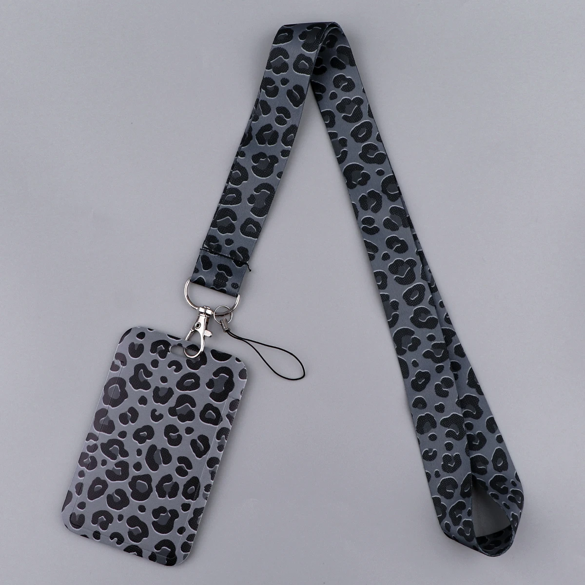 Gray Leopard Lanyard for Key Neck Strap lanyards ID Badge Holder Keychain Key Holder Hang Rope Keyrings Accessories