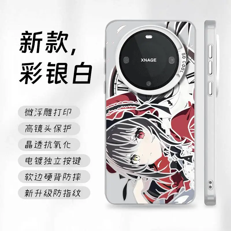 Anime-Mädchen Tokisaki Kurumi Handyhülle für Samsung S25 S24 Für Xiaomi Für VIVO 200 Ultra Für OPPO Find x8 Pro Time Cartoon Cover