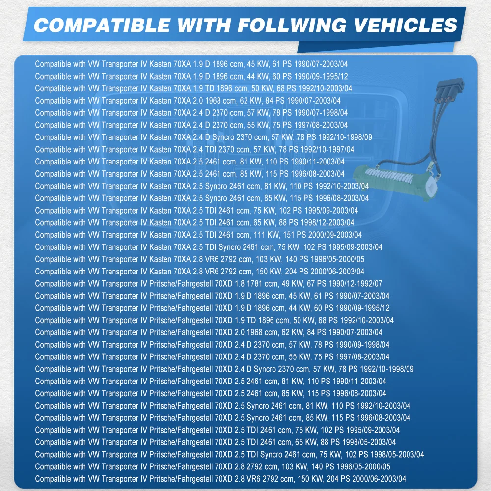 Car Engine Cooling Fan Resistors for Seat Alhambra For VW Sharan Transporter T4 for Volkswagen EuroVan 701959263B 701959263D