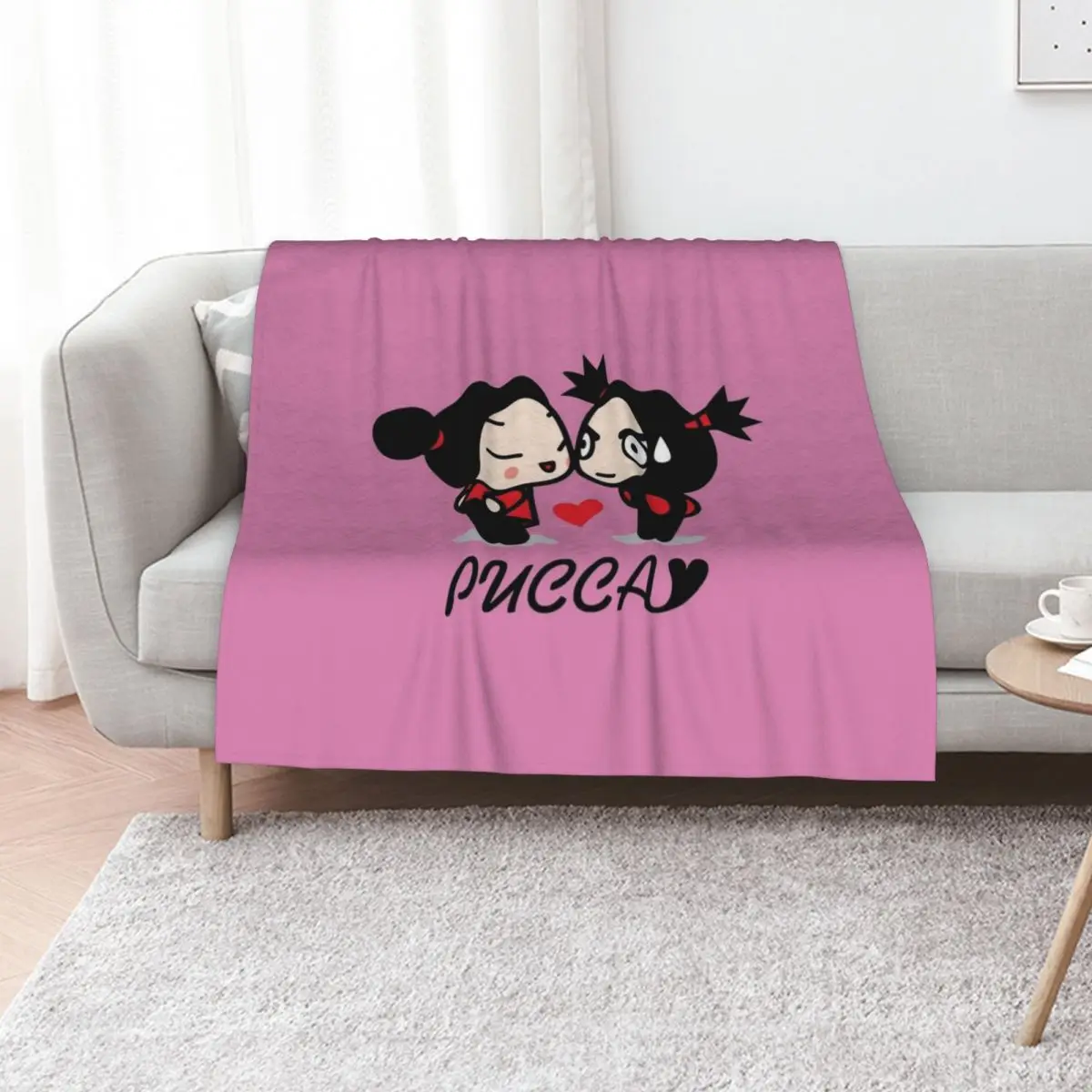 

Pucca Throw Blanket Bed Fashionable funny gift sofa bed Extra Large Throw Blankets