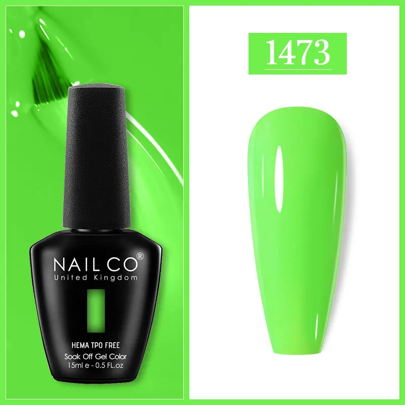 NAILCO سلسلة اللون الأخضر 15 مللي هلام طلاء الأظافر رسومات أظافر شبه دائمة الهجين الأشعة فوق البنفسجية ورنيش مستلزمات الأظافر لطلاء الأظافر معطف فوقي #3