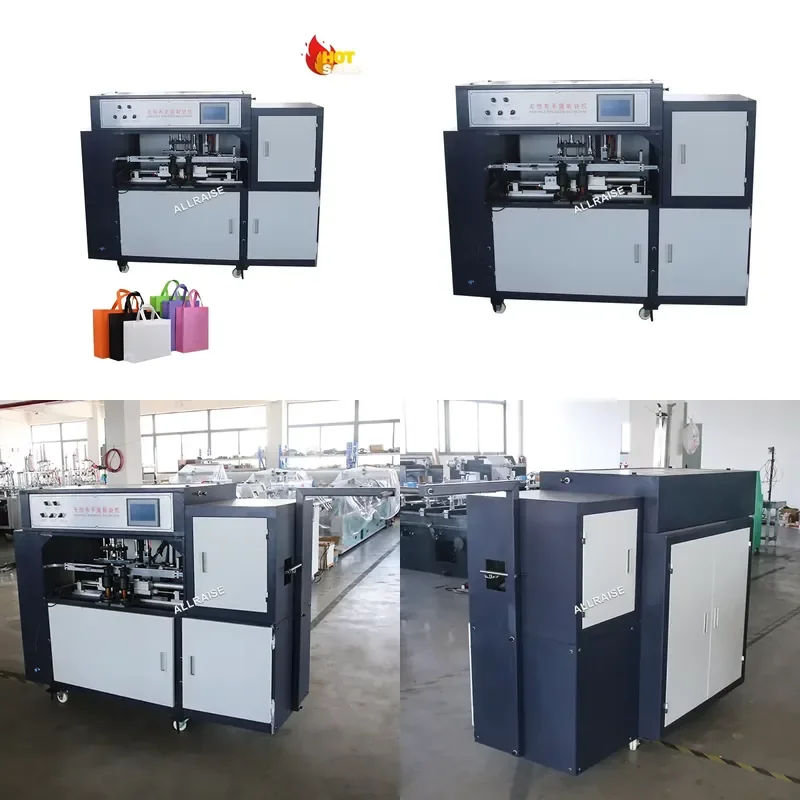 SFW Certificate Semi Automatic Double Non Woven Handle Attaching Machine Bag Handle Gluing Machine Non Woven Bag Handle