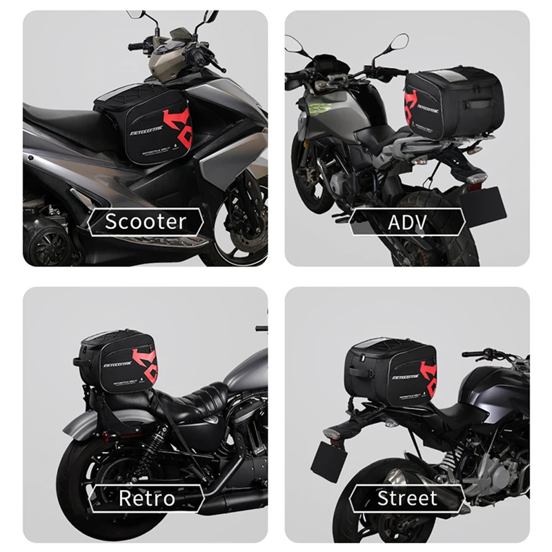 

25L Waterproof Multifunction Motorcycle Helmet Bag High Capacity Motorcycle Tail Rear Seat Bag Rainproof Rider Backpack