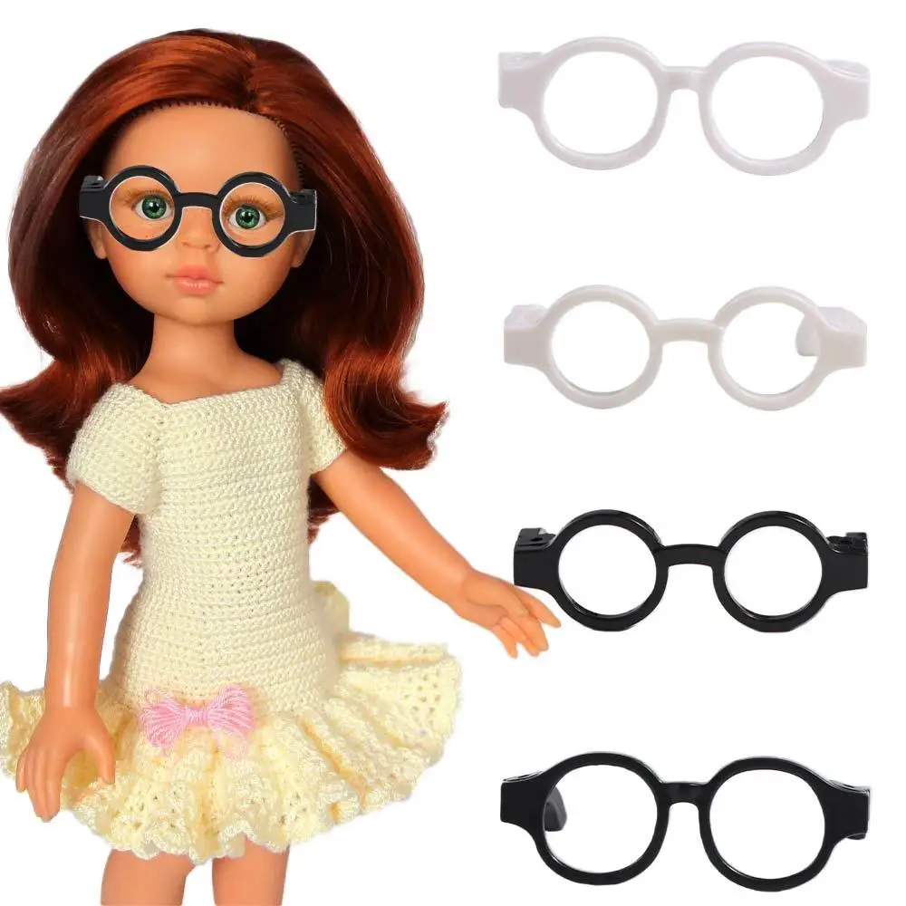 Black Frame OB11 Doll Round Glasses Miniature Round Doll Round Glasses Plastic Round Frame Doll Mini Glasses Children Toy