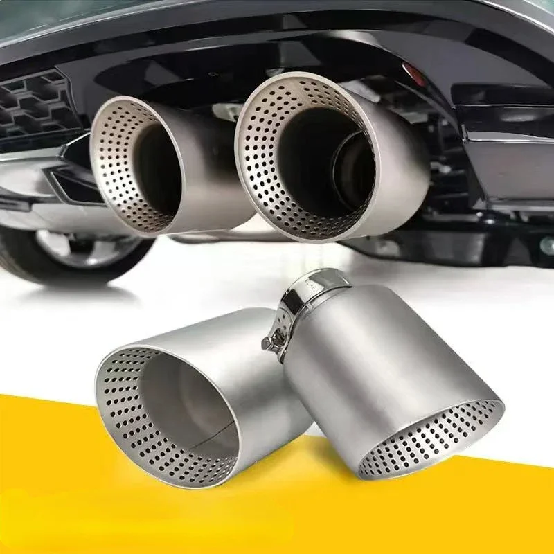 

Matte Stainless Steel Automotive Exhaust Pipe Universal Exhaust System Nozzle Silencer Suitable for VW GTI MK7 Golf7