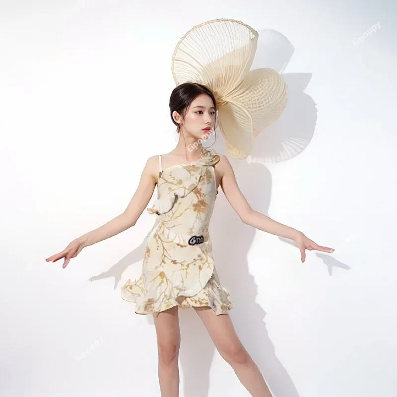 

Competition Tango Latin Dance Dress Girls Child Advanced Sense Ballroom Dance Costume Performance Costume