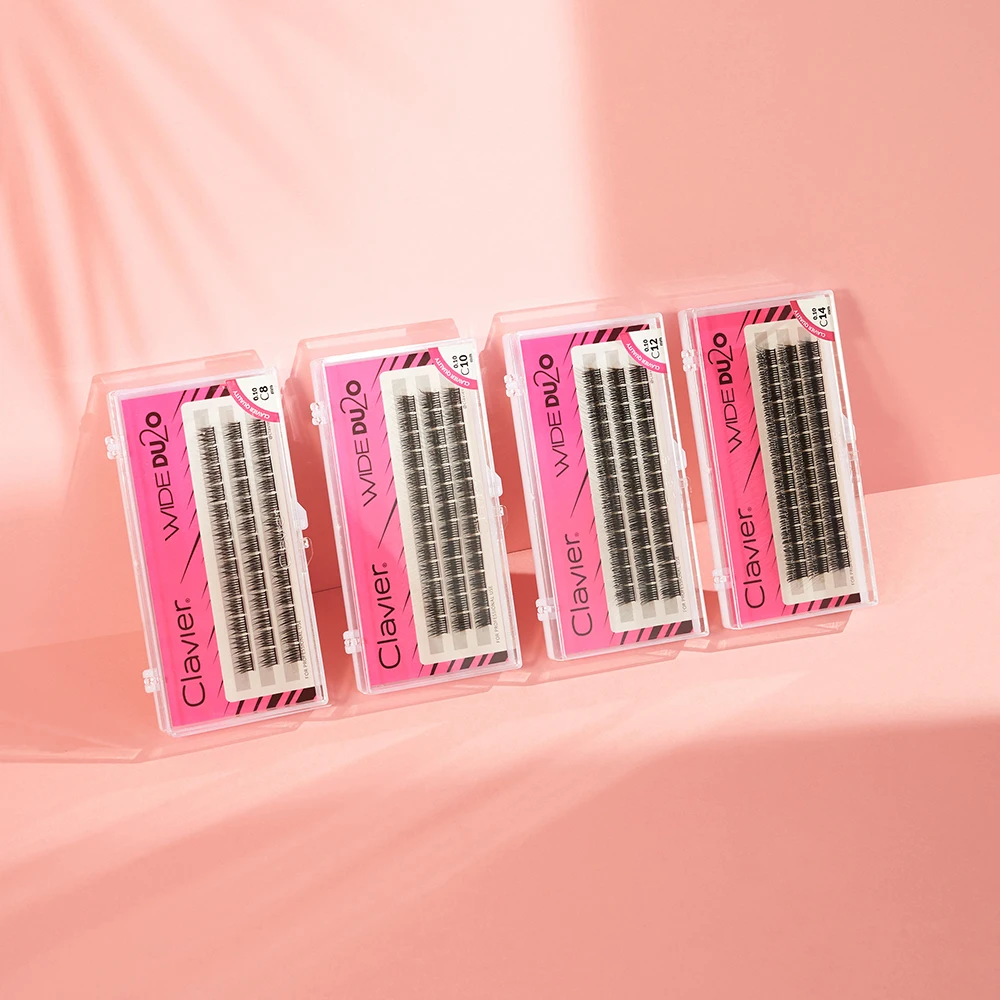 Clavier WIDE DU2O 3D-Wimpern, professionelle falsche Wimpernverlängerung für Make-up, doppelte Volumenwimpern, dicke, weiche, natürliche Wimpern – Detail 6
