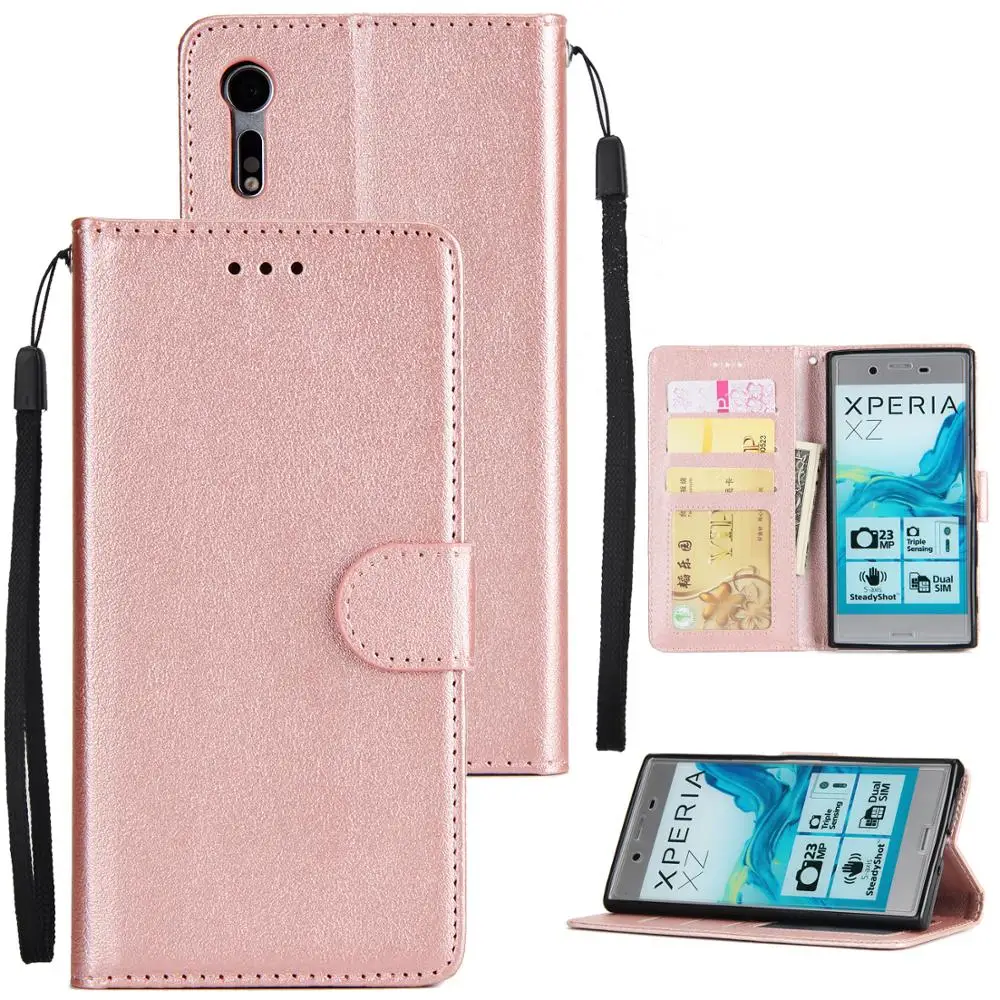 Leather Case for Sony XZ XZs XA1 ultra plus XZp XZ2 Compact XA2 ultra L2 Flip Wallet Case Housing Cover