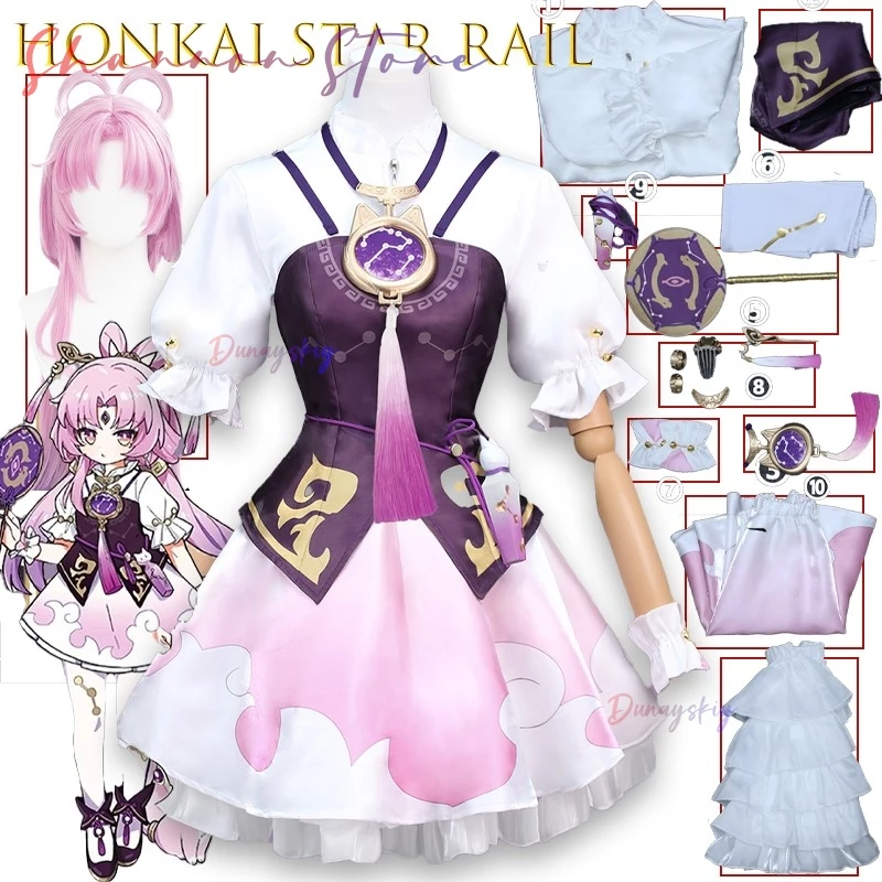 

Fu Xuan Cosplay Costumes Game Honkai Star Rail Uniform Outfit Halloween Party Fuxuan Cosplay Wig Costume Fu Xuan Cosplay Wigs
