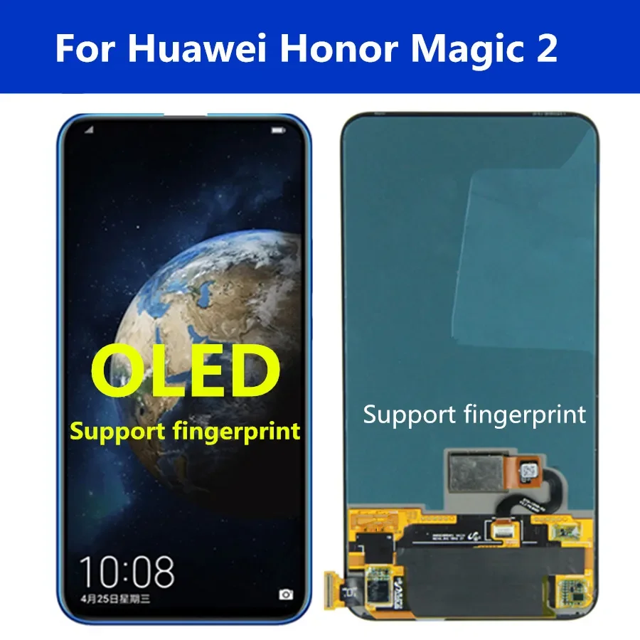 

6,39 "OLED-поддержка отпечатков пальцев для Huawei Honor Magic 2, ЖК-дисплей, дигитайзер сенсорного экрана в сборе, замена Magic2 LCD